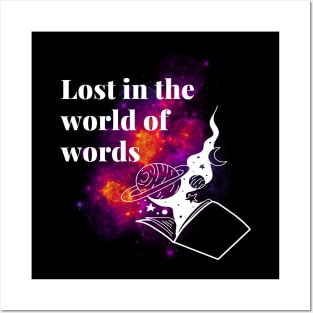 Bookworm lost in the world of words Posters and Art